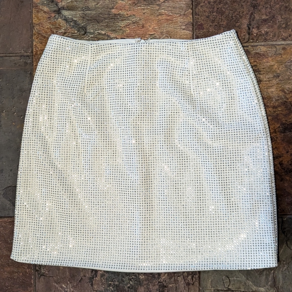 nwt LEELA & LAVENDER rhinestone mini skirt S